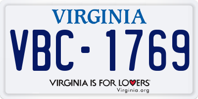 VA license plate VBC1769