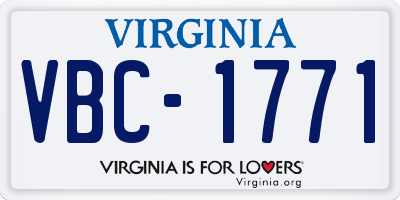 VA license plate VBC1771