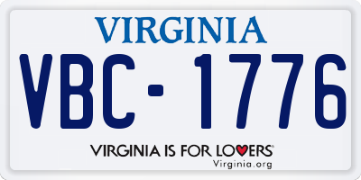 VA license plate VBC1776