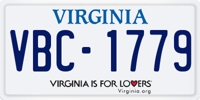 VA license plate VBC1779