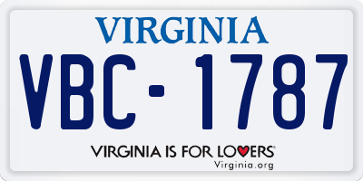 VA license plate VBC1787