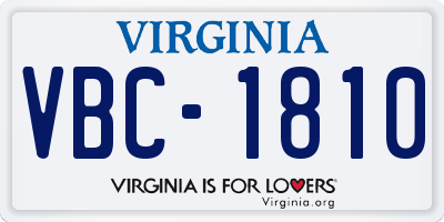 VA license plate VBC1810