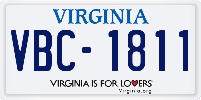 VA license plate VBC1811