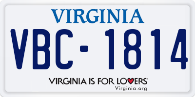 VA license plate VBC1814