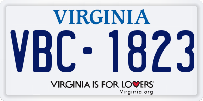 VA license plate VBC1823
