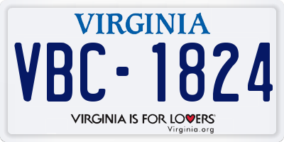 VA license plate VBC1824