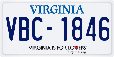 VA license plate VBC1846