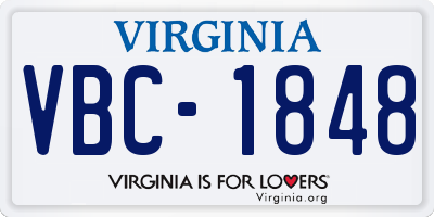 VA license plate VBC1848