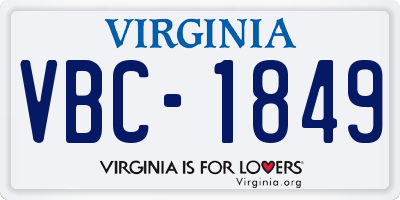 VA license plate VBC1849