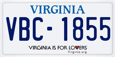 VA license plate VBC1855