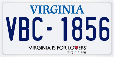 VA license plate VBC1856