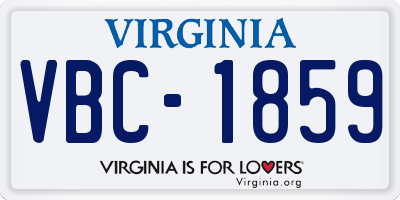 VA license plate VBC1859