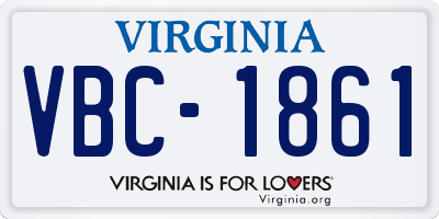 VA license plate VBC1861