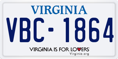 VA license plate VBC1864
