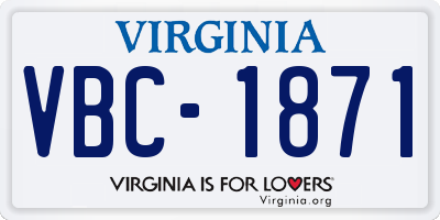 VA license plate VBC1871