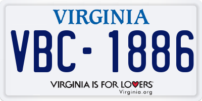 VA license plate VBC1886