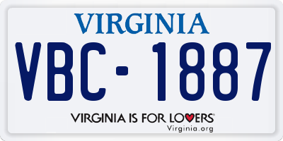 VA license plate VBC1887