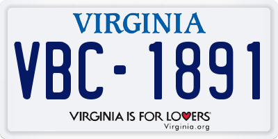VA license plate VBC1891