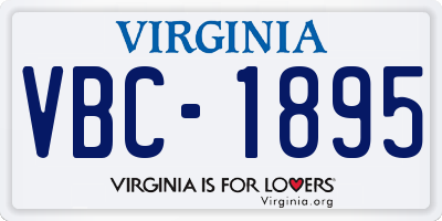 VA license plate VBC1895