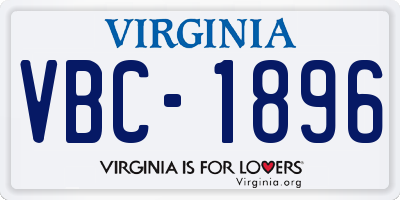 VA license plate VBC1896