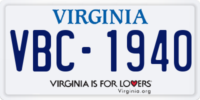 VA license plate VBC1940