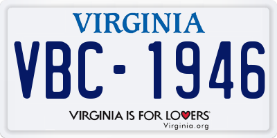 VA license plate VBC1946
