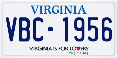 VA license plate VBC1956
