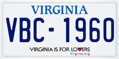 VA license plate VBC1960