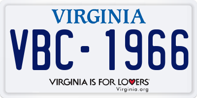 VA license plate VBC1966