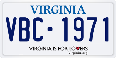 VA license plate VBC1971