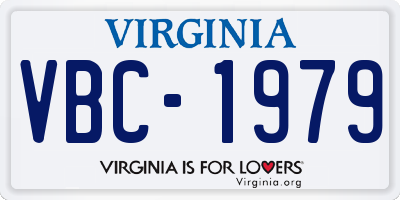 VA license plate VBC1979