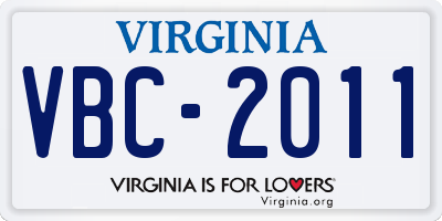 VA license plate VBC2011