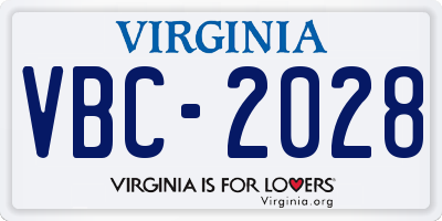 VA license plate VBC2028