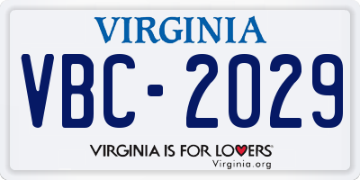 VA license plate VBC2029