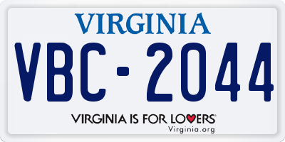 VA license plate VBC2044