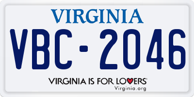 VA license plate VBC2046