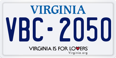 VA license plate VBC2050