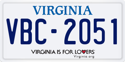 VA license plate VBC2051