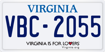 VA license plate VBC2055