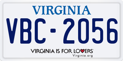 VA license plate VBC2056
