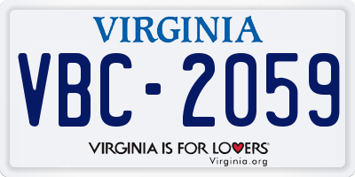 VA license plate VBC2059