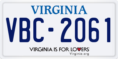 VA license plate VBC2061