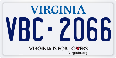 VA license plate VBC2066