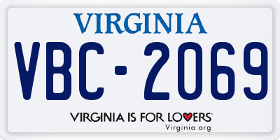 VA license plate VBC2069