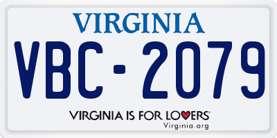 VA license plate VBC2079