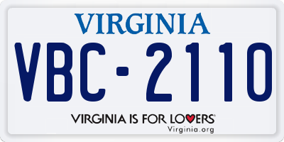 VA license plate VBC2110