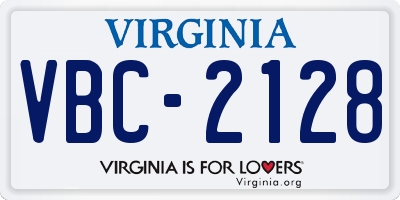 VA license plate VBC2128