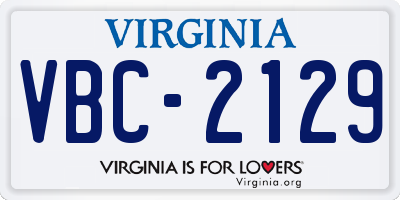 VA license plate VBC2129