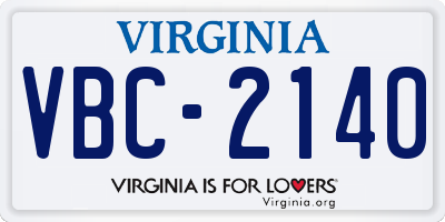 VA license plate VBC2140
