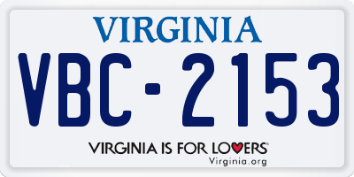 VA license plate VBC2153
